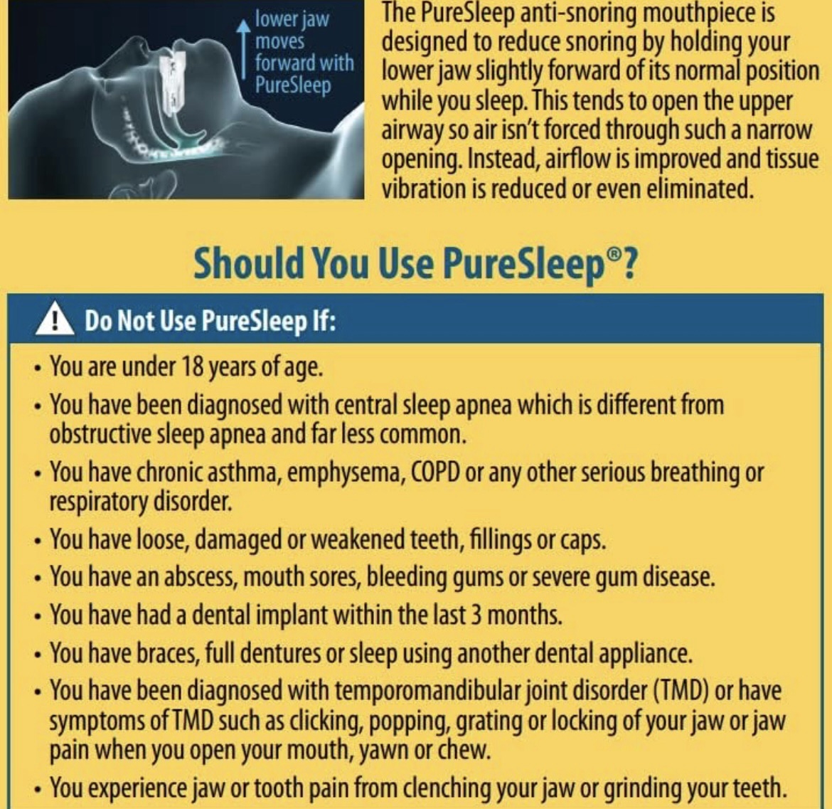 Should you use pure sleep anti snoring device 