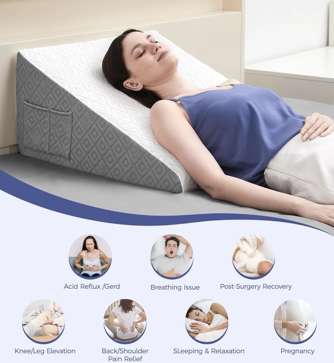 Sleep apnea wedge pillow