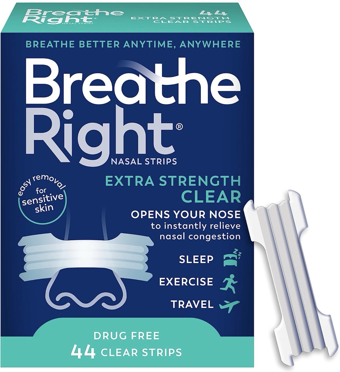 Breathe right strips to open up your nose to sleep better 