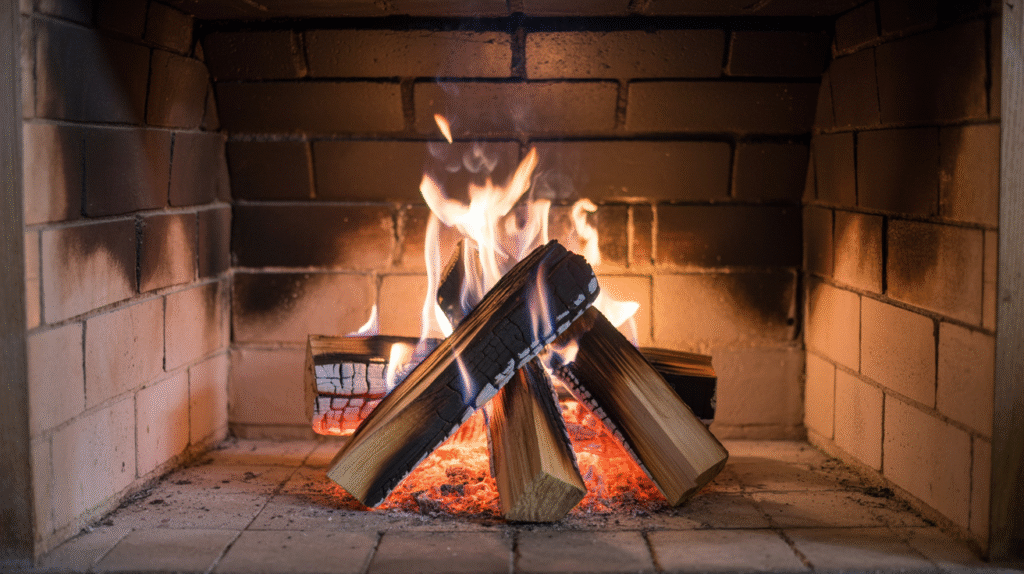 Cozy fireplace with sound video 
